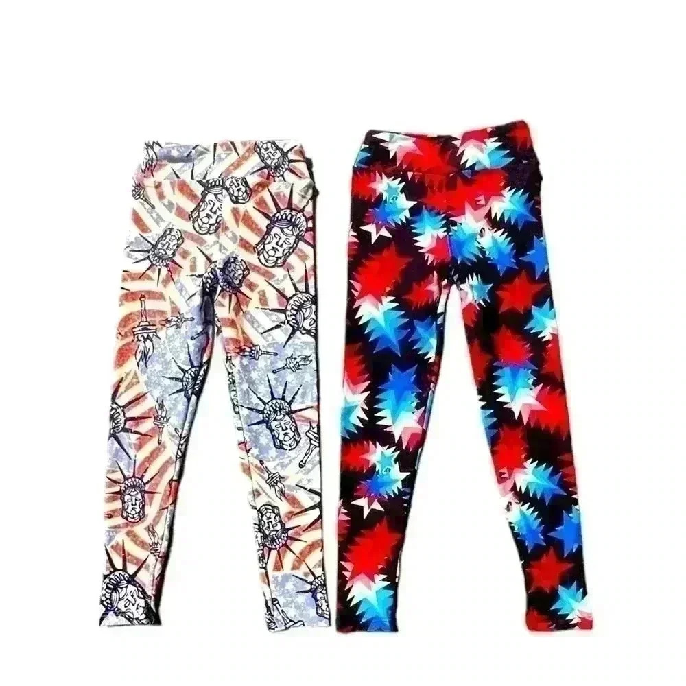 Lularoe kids small/Med 2pair bundle! 1 pair Statue of Liberty,1 pair stars. NWOT